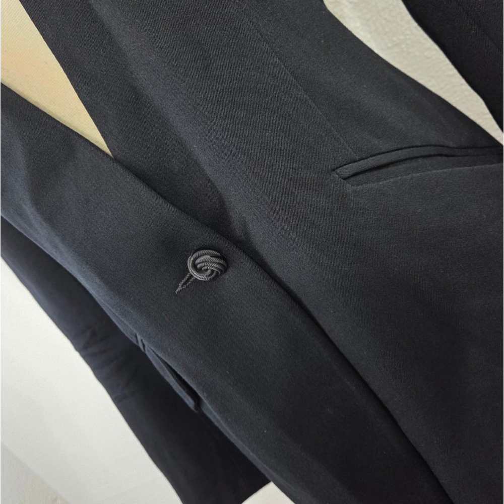 Vintage Christian Dior The Suit blazer jacket black wool longline single button - Picture 3 of 6